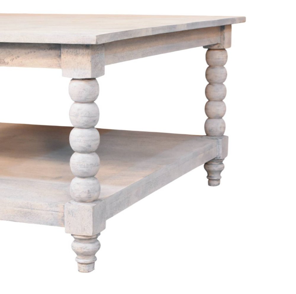 32" Brown Solid Wood Square Coffee Table With Drawer — view 9