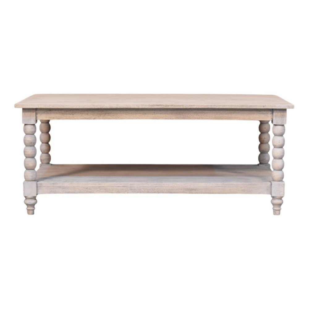 43" Brown Solid Wood Coffee Table With Drawer — view 1
