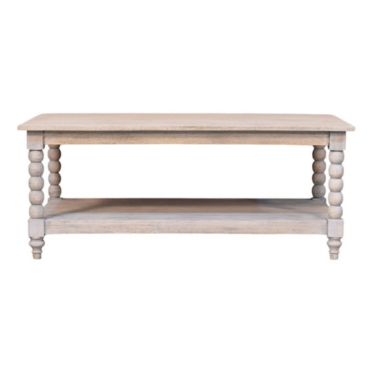 43" Brown Solid Wood Coffee Table With Drawer