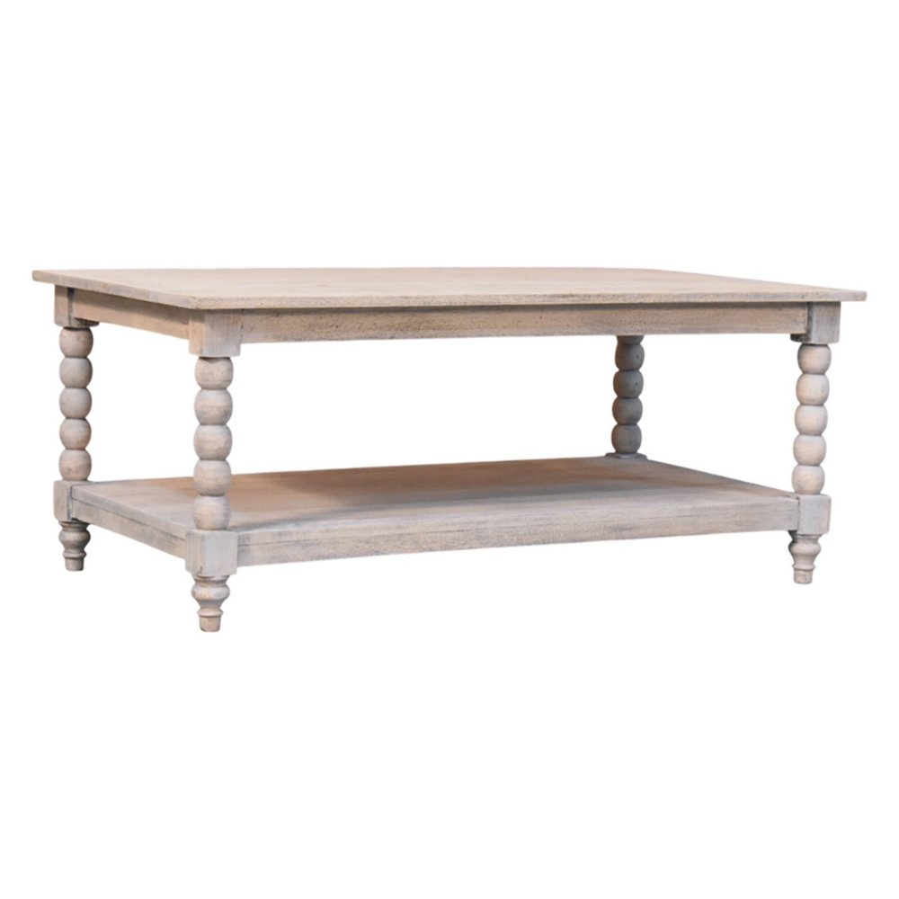 43" Brown Solid Wood Coffee Table With Drawer — view 3