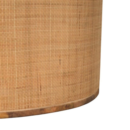 30" Brown Solid Wood and Rattan Round Solid Coffee Table HomeRoots