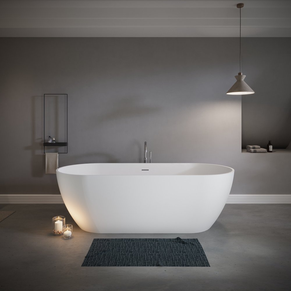 59" White Acrylic Oval Bath Tub HomeRoots