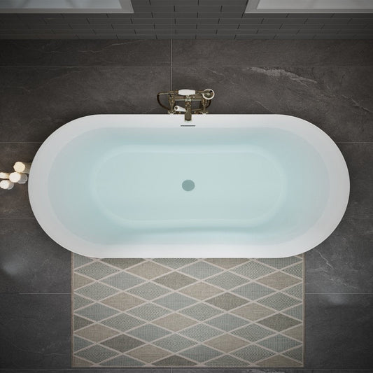 63" White Acrylic Oval Bath Tub HomeRoots