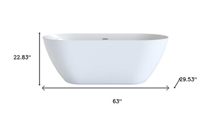 63" White Acrylic Oval Bath Tub HomeRoots