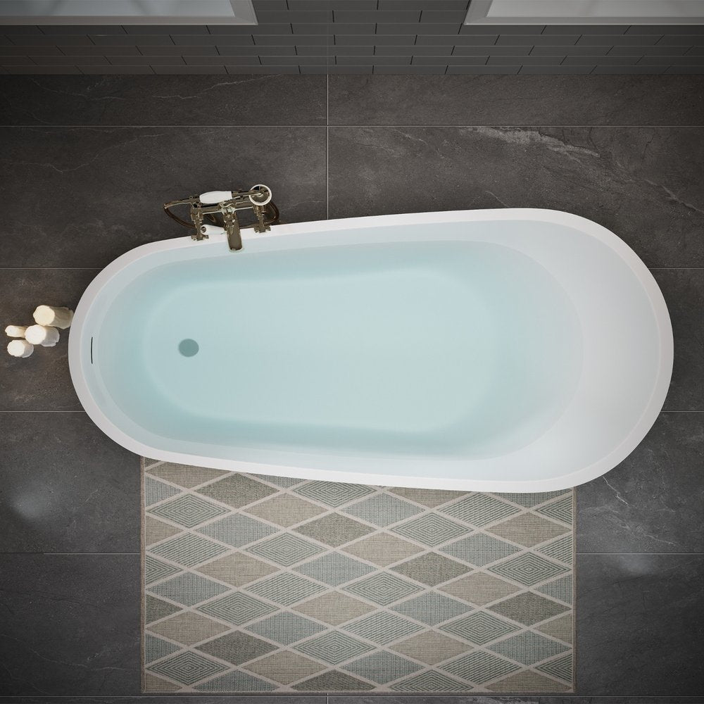 63" White Acrylic Oval Bath Tub HomeRoots