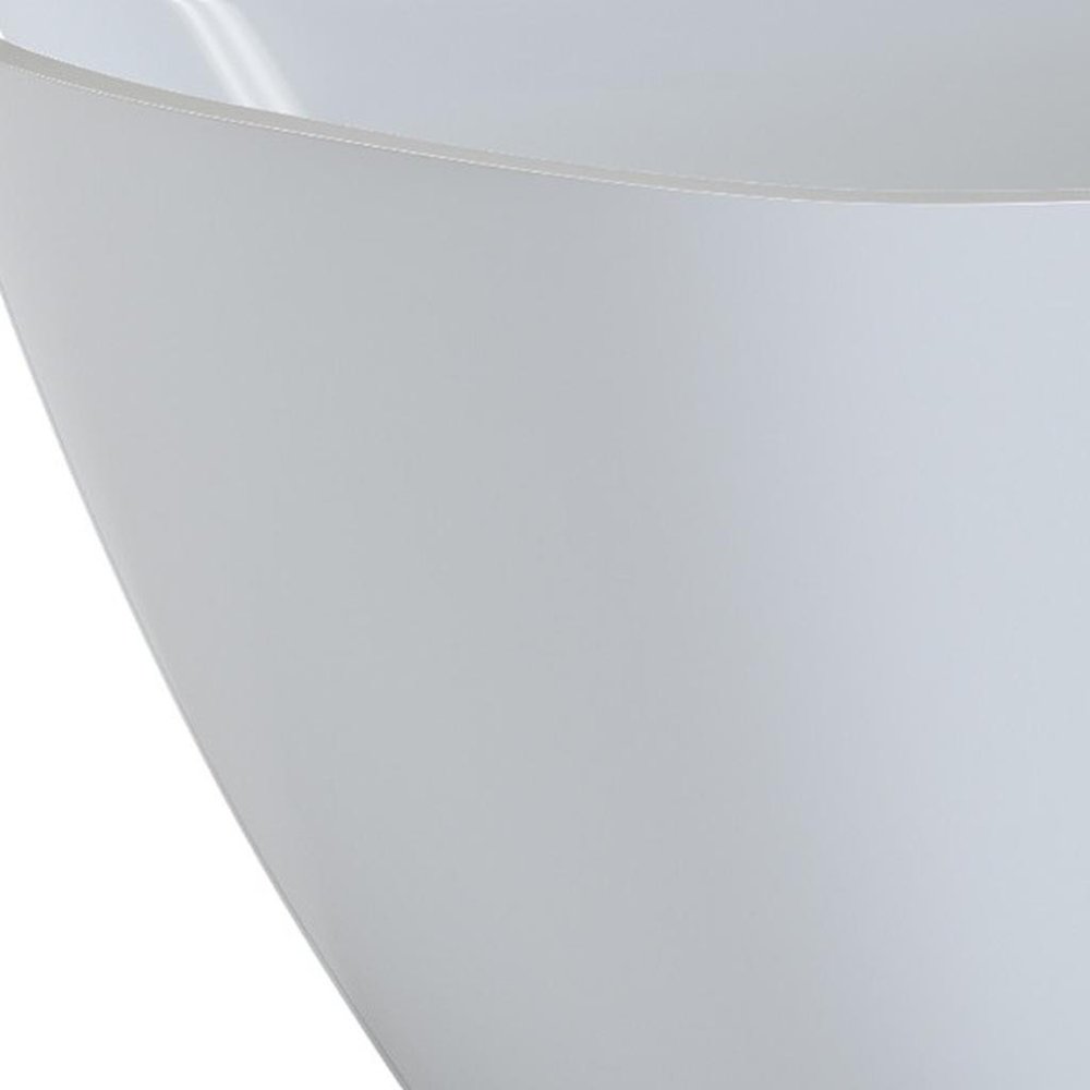 59" White Acrylic Oval Bath Tub — view 2