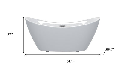 59" White Acrylic Oval Bath Tub HomeRoots