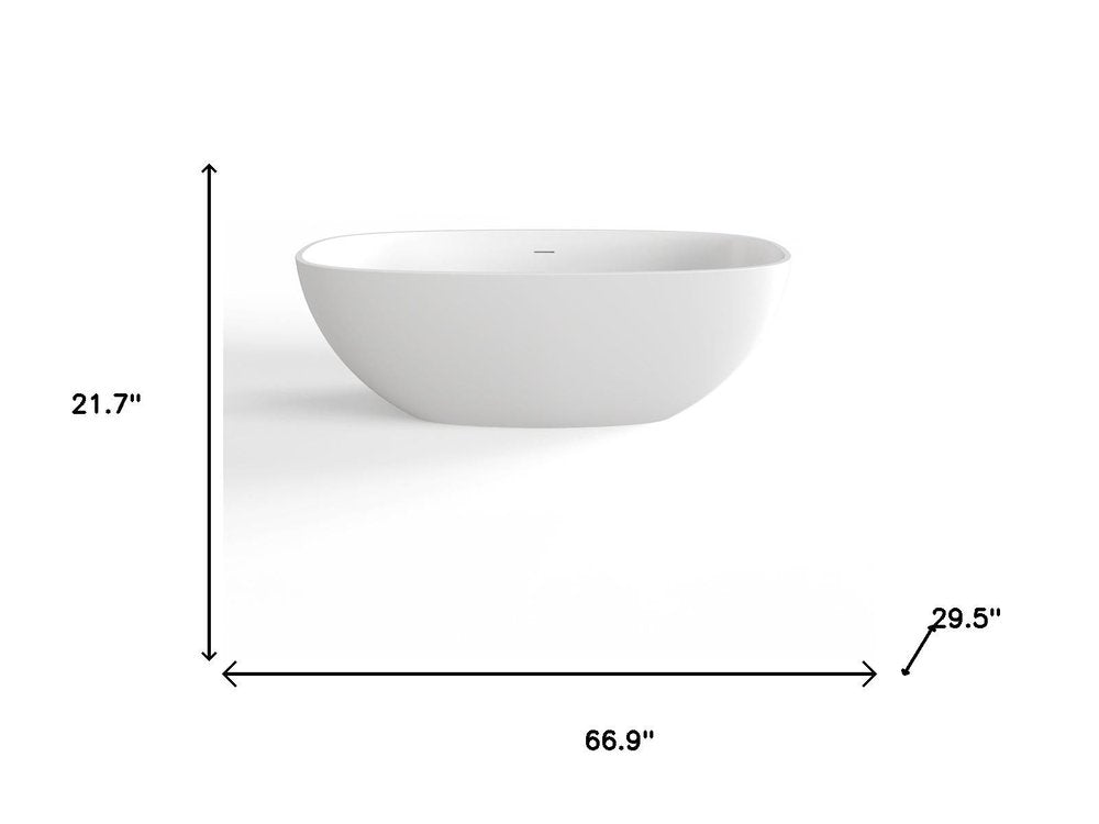 67" White Acrylic Oval Bath Tub — view 8