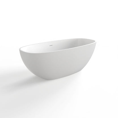 67" White Acrylic Oval Bath Tub