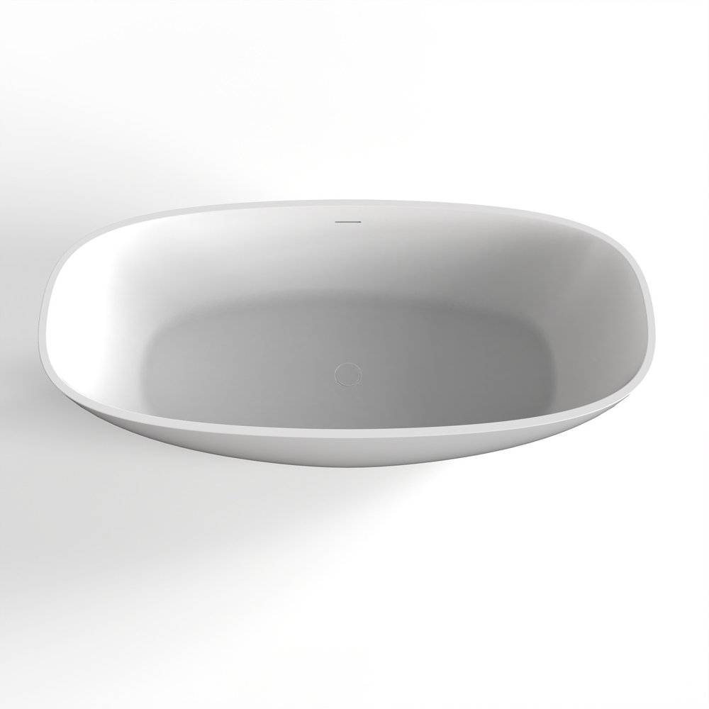 67" White Acrylic Oval Bath Tub — view 5