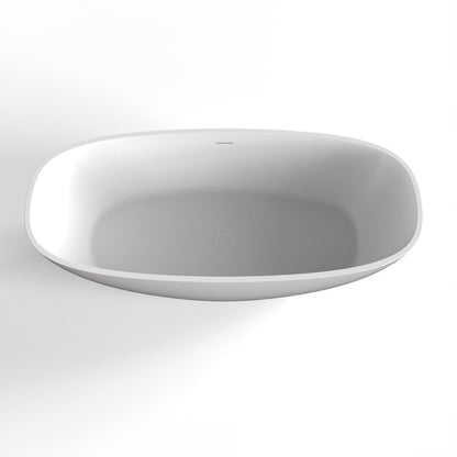 67" White Acrylic Oval Bath Tub