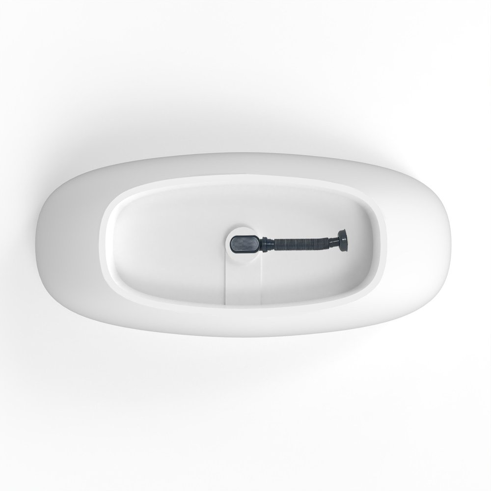 67" White Acrylic Oval Bath Tub — view 7
