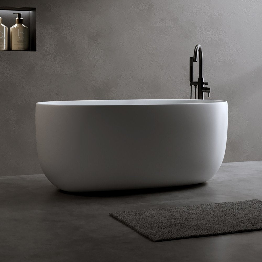 47" White Acrylic Oval Bath Tub — view 3