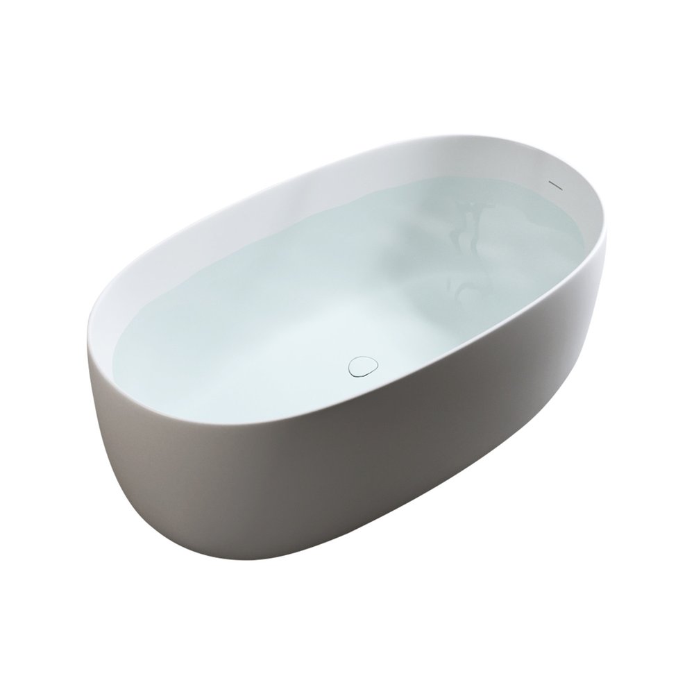 47" White Acrylic Oval Bath Tub — view 5