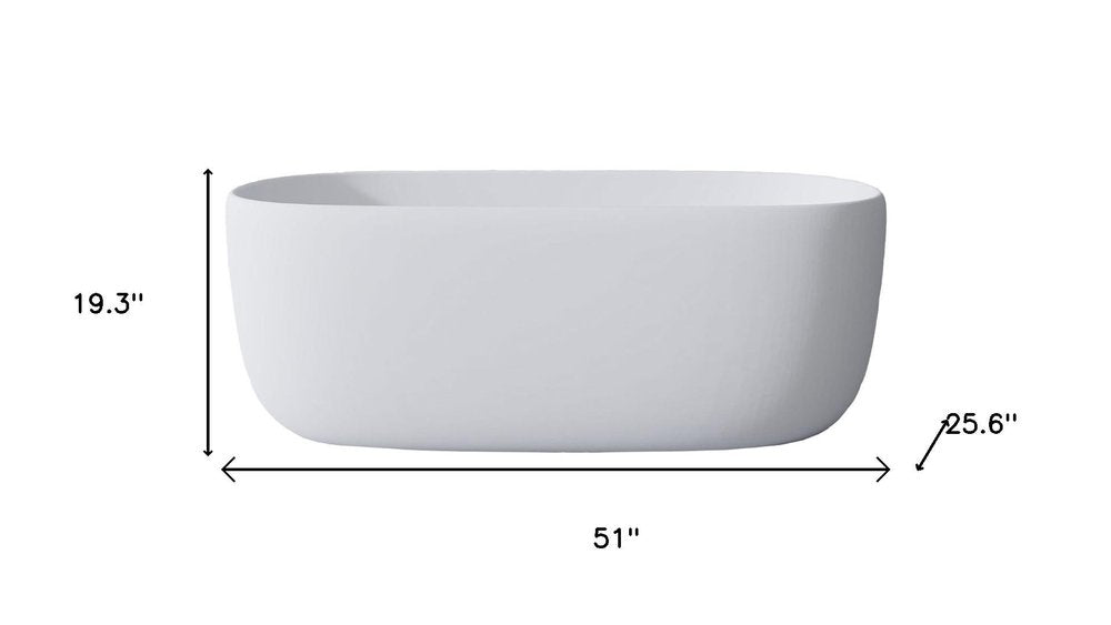 51" White Acrylic Oval Bath Tub — view 11