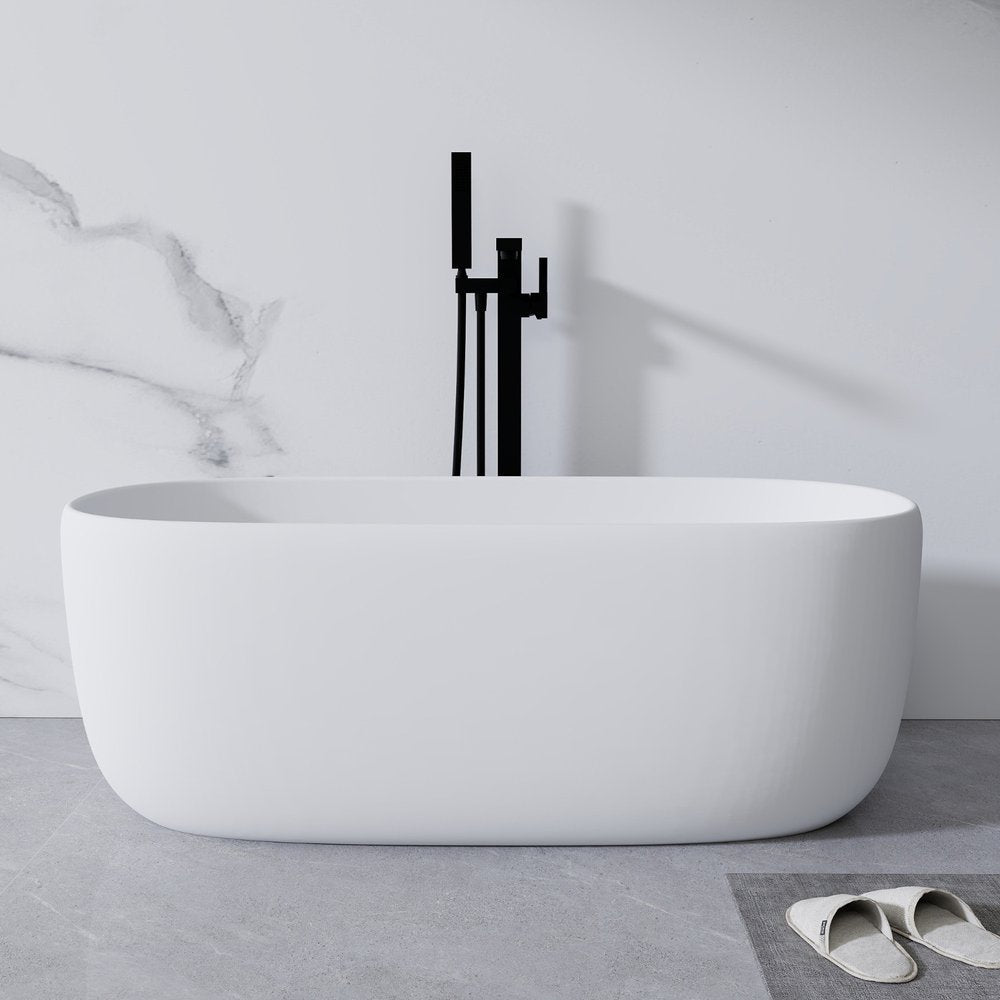 51" White Acrylic Oval Bath Tub — view 2