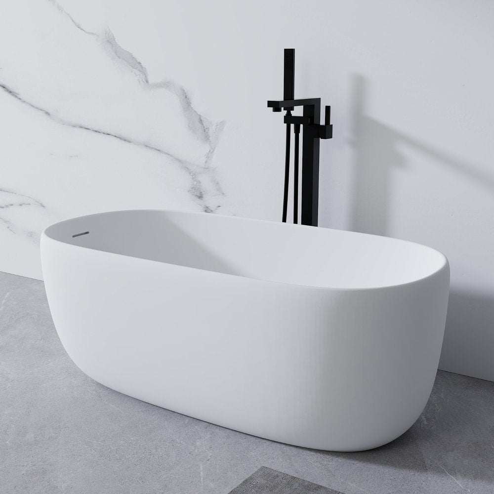 51" White Acrylic Oval Bath Tub — view 3