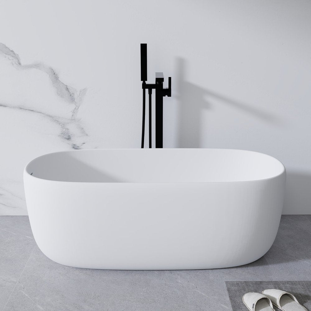 51" White Acrylic Oval Bath Tub — view 4