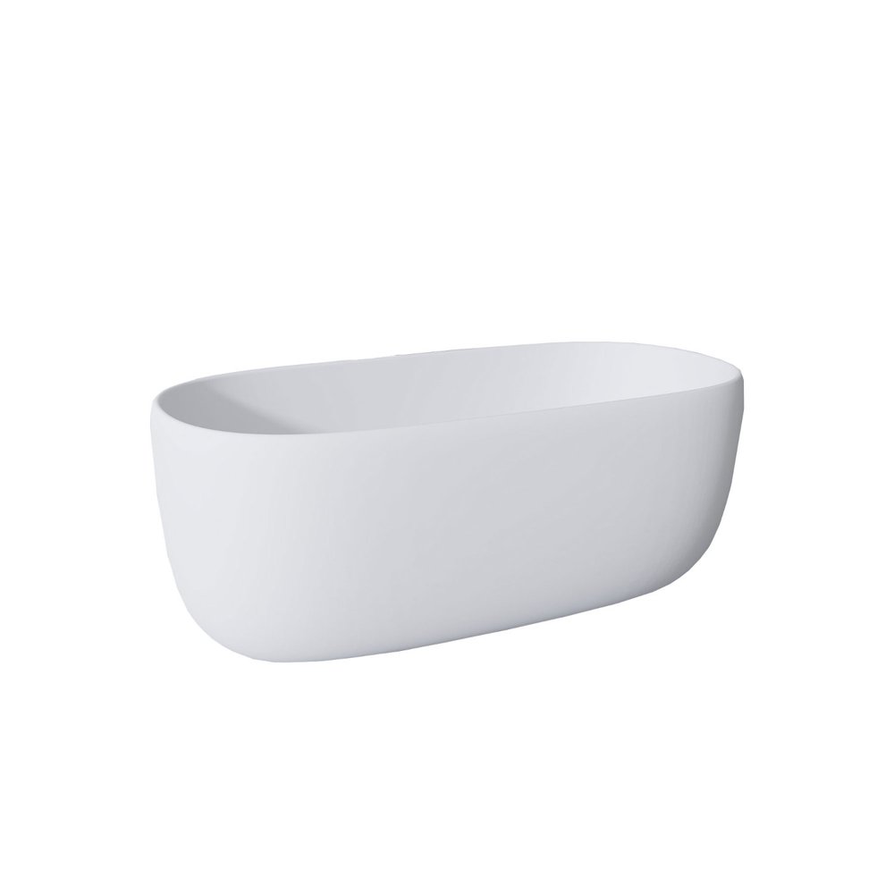 51" White Acrylic Oval Bath Tub — view 9