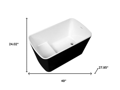 49" White Acrylic Bath Tub HomeRoots
