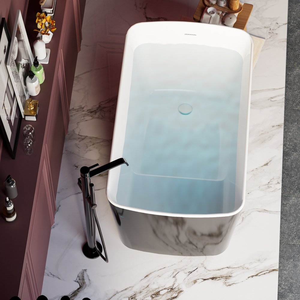 49" White Acrylic Bath Tub — view 1