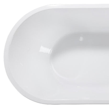 55" White Acrylic Oval Bath Tub HomeRoots