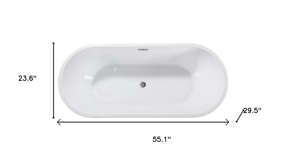 55" White Acrylic Oval Bath Tub HomeRoots
