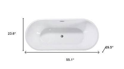 55" White Acrylic Oval Bath Tub HomeRoots