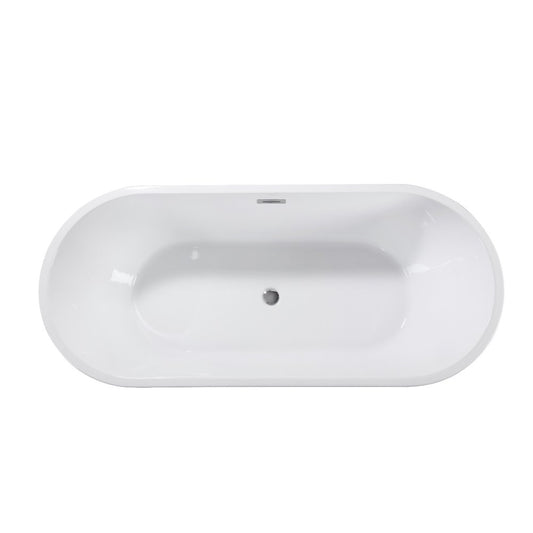 55" White Acrylic Oval Bath Tub HomeRoots