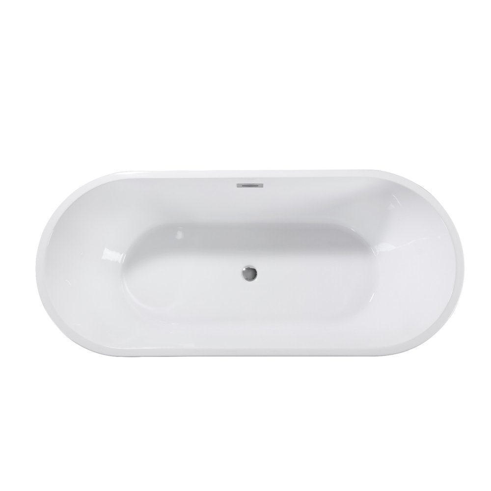 55" White Acrylic Oval Bath Tub HomeRoots