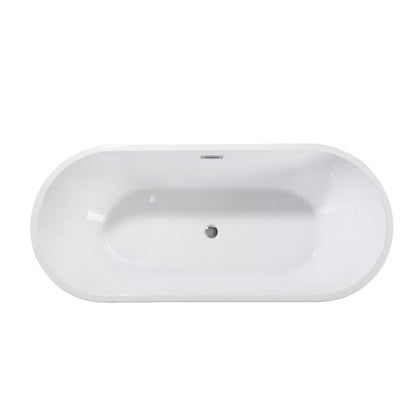 55" White Acrylic Oval Bath Tub HomeRoots