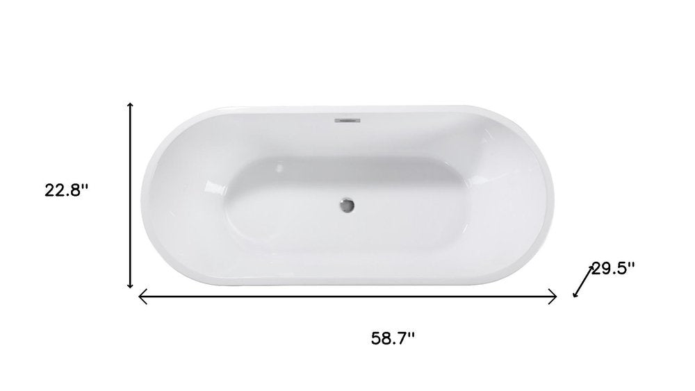 59" White Acrylic Oval Bath Tub HomeRoots