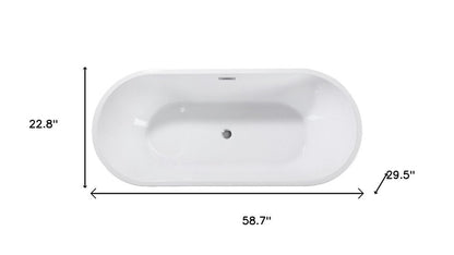 59" White Acrylic Oval Bath Tub HomeRoots
