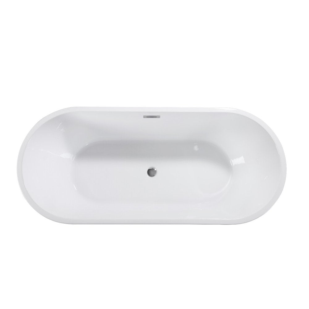67" White Acrylic Oval Bath Tub HomeRoots