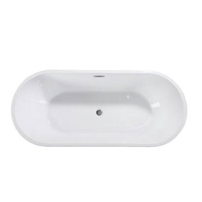 67" White Acrylic Oval Bath Tub HomeRoots