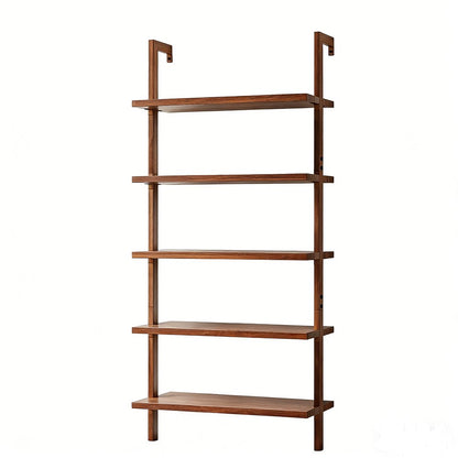 71" Light Brown Wood Adjustable Five Tier Etagere Bookcase HomeRoots