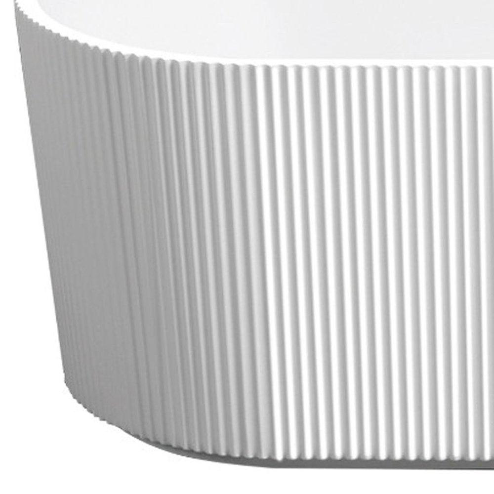 59" White Acrylic Oval Bath Tub — view 4