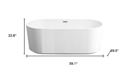 59" White Acrylic Oval Bath Tub HomeRoots