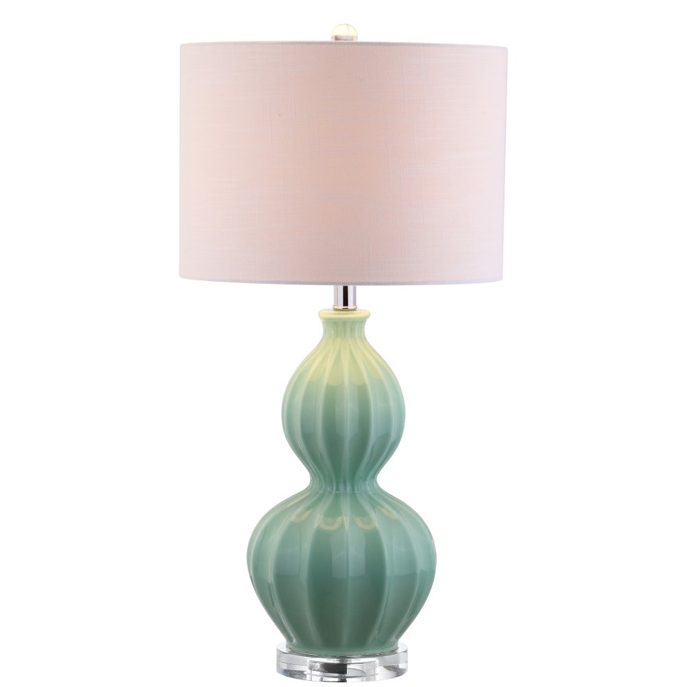 28" Clear Novelty Table Lamp With Drum Shade HomeRoots
