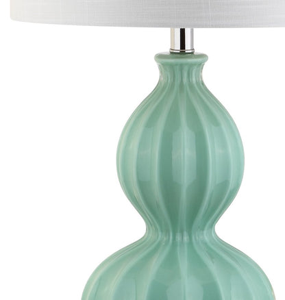 28" Clear Novelty Table Lamp With Drum Shade HomeRoots