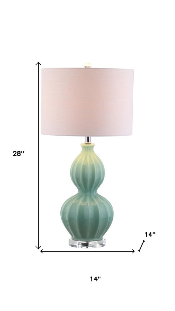 28" Clear Novelty Table Lamp With Drum Shade HomeRoots