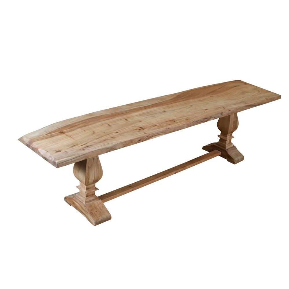 72" Natural Solid Wood Distressed Dining Bench HomeRoots