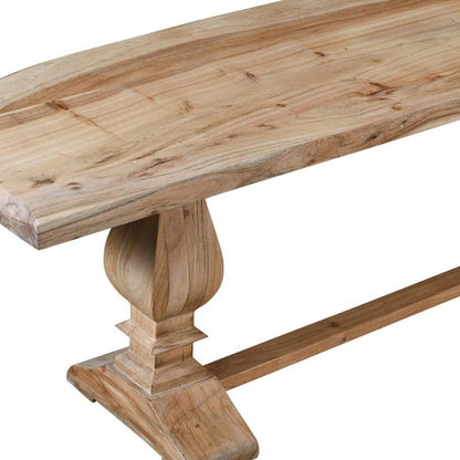 72" Natural Solid Wood Distressed Dining Bench HomeRoots