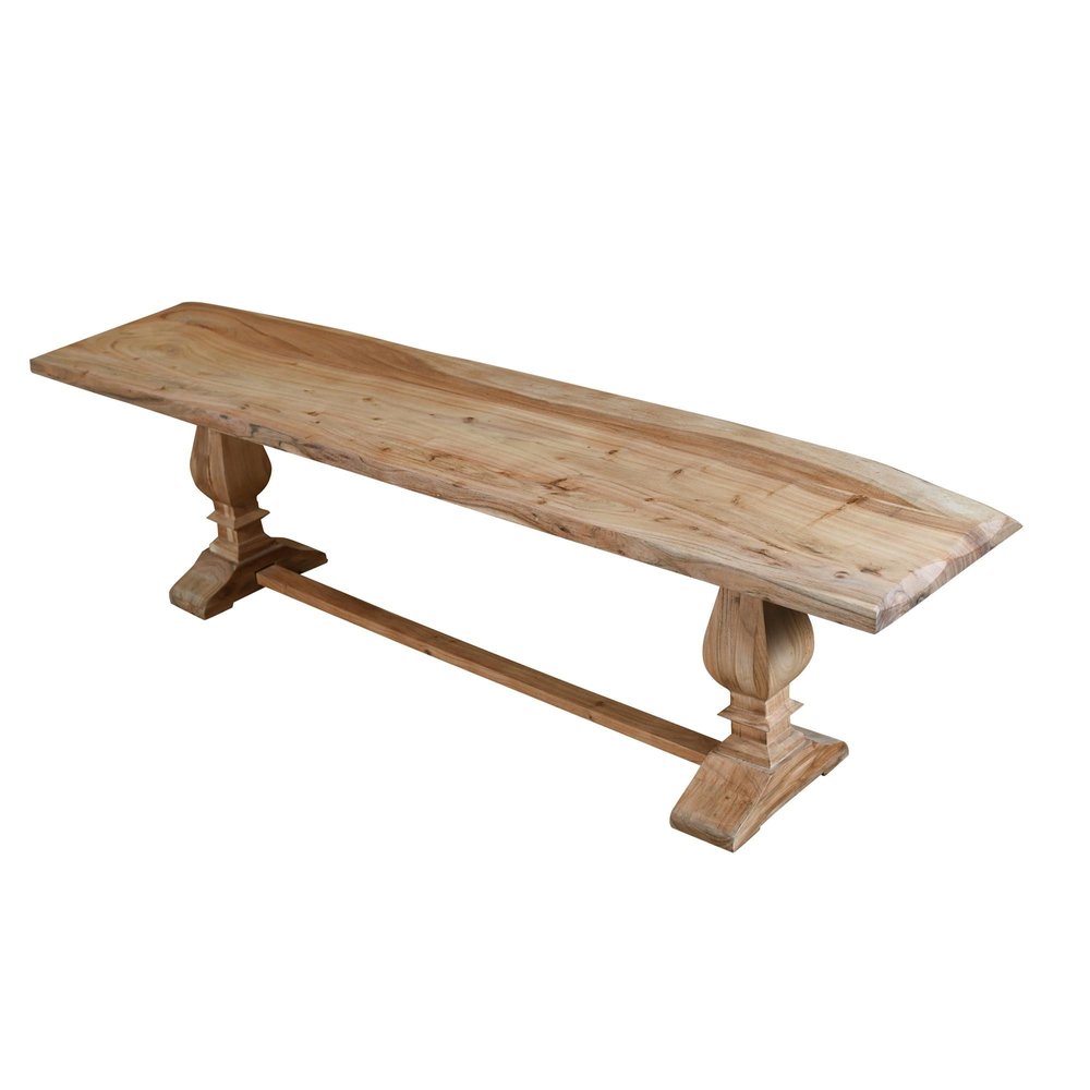 72" Natural Solid Wood Distressed Dining Bench HomeRoots