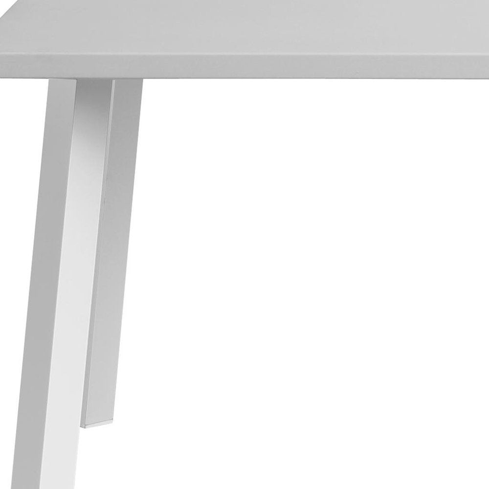 39" White Aluminum Square Outdoor Dining Table HomeRoots