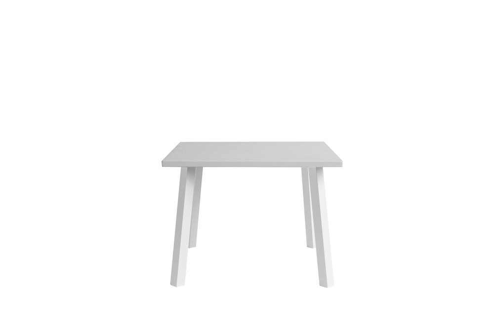 39" White Aluminum Square Outdoor Dining Table HomeRoots