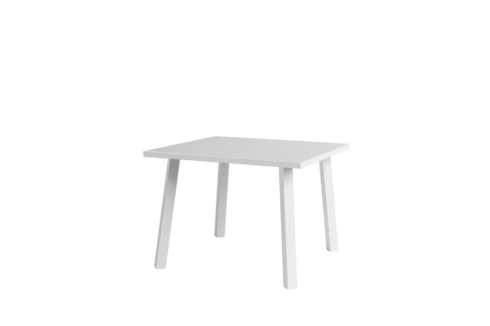 39" White Aluminum Square Outdoor Dining Table HomeRoots