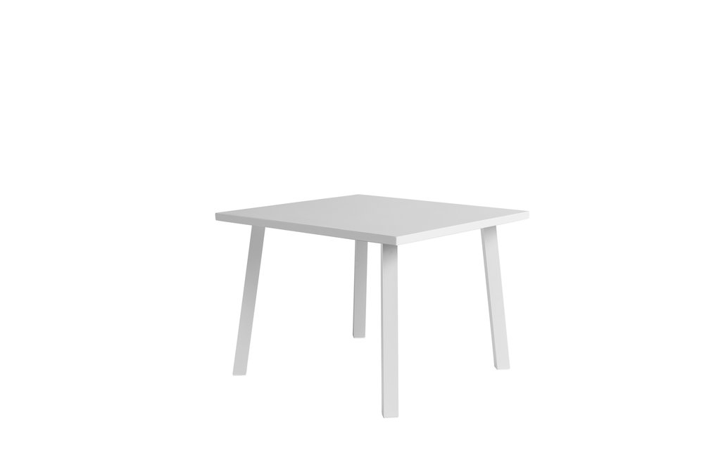 39" White Aluminum Square Outdoor Dining Table HomeRoots