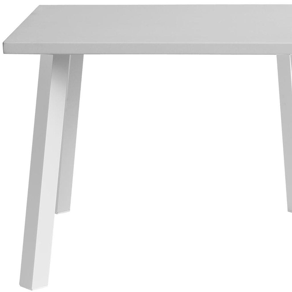 39" White Aluminum Square Outdoor Dining Table HomeRoots
