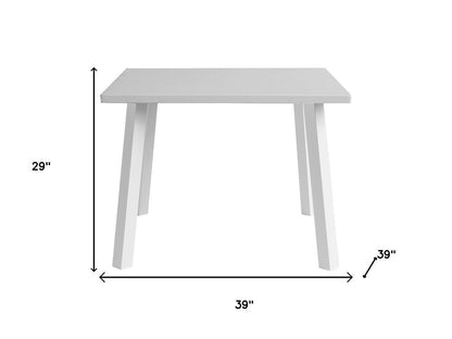39" White Aluminum Square Outdoor Dining Table HomeRoots